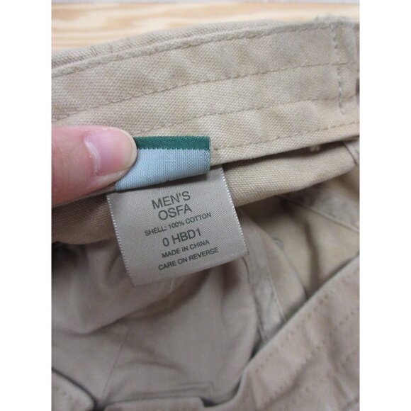 LL Bean Katahdin Iron Works Hat Cap Strap Back Khaki Canvas Adjustable - Picture 11 of 12